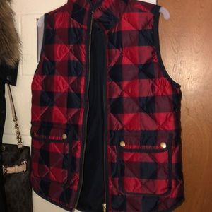 NEVER WORN XS J CREW PLAID VEST SUPER CUTE!!